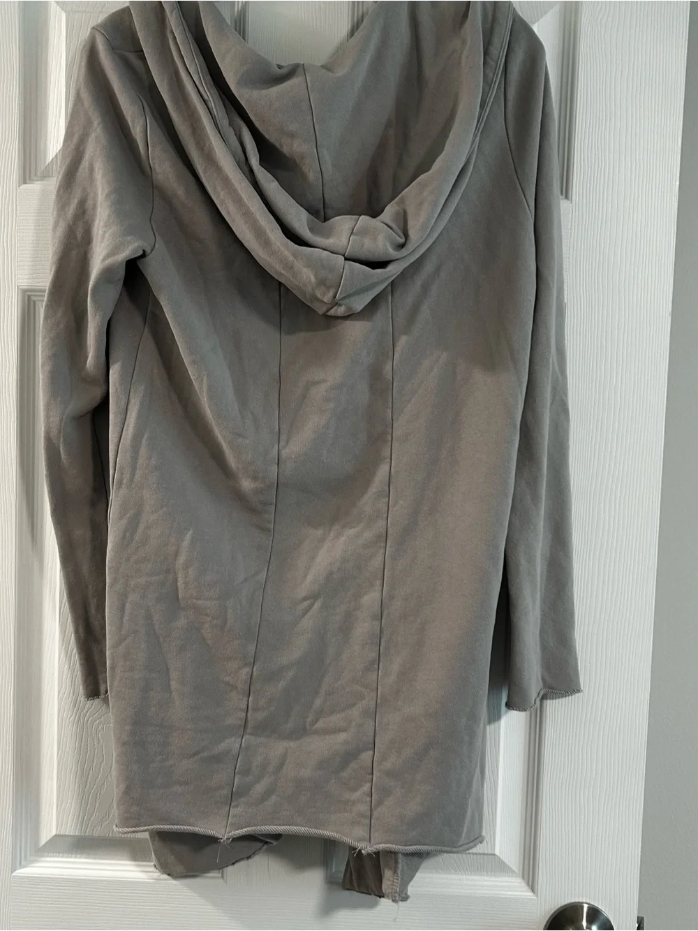 H&M Men’s Hooded Open-Front Long Hooded Cardigan - Gray